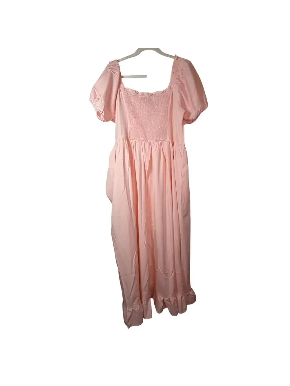 Scarlet Darkness Victorian Fairy Midi Dress Baby Pink L Puff Sleeve Square Neck - Picture 6 of 6